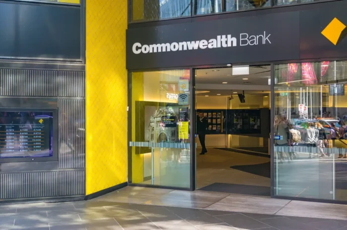 Entrance of a Commonwealth Bank in Australia taken the day USA's credit rating dropped to AA+